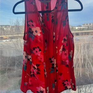 Chelsea28 Red Floral Sleeveless Blouse